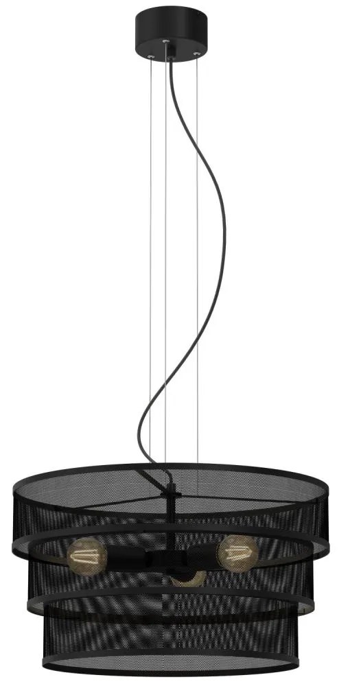 Luster na lanku GLUM 3xE27/60W/230V čierna