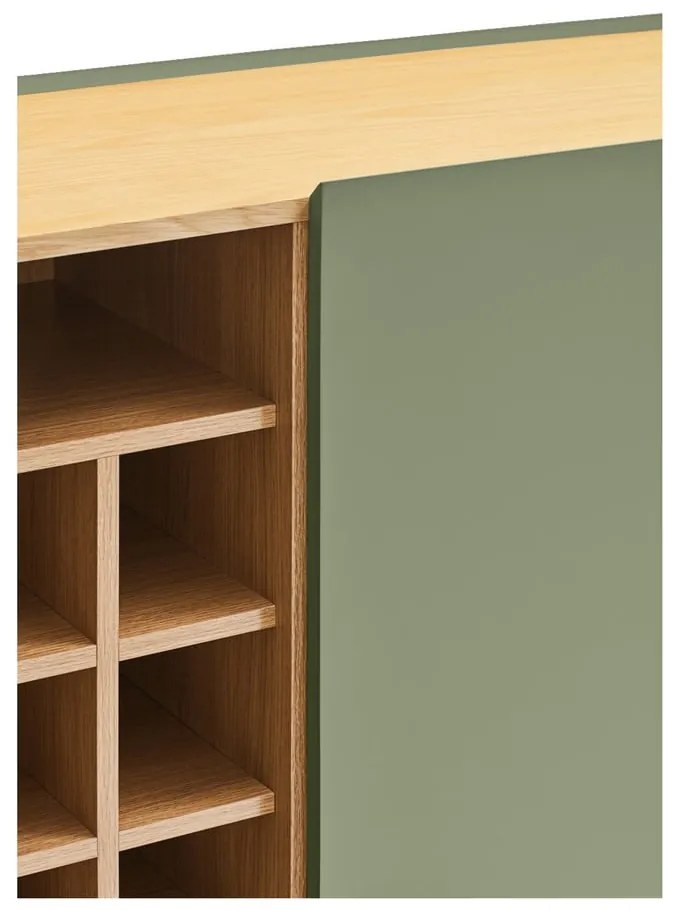 Zelená vysoká komoda v dekore duba 95x120 cm Arista – Teulat