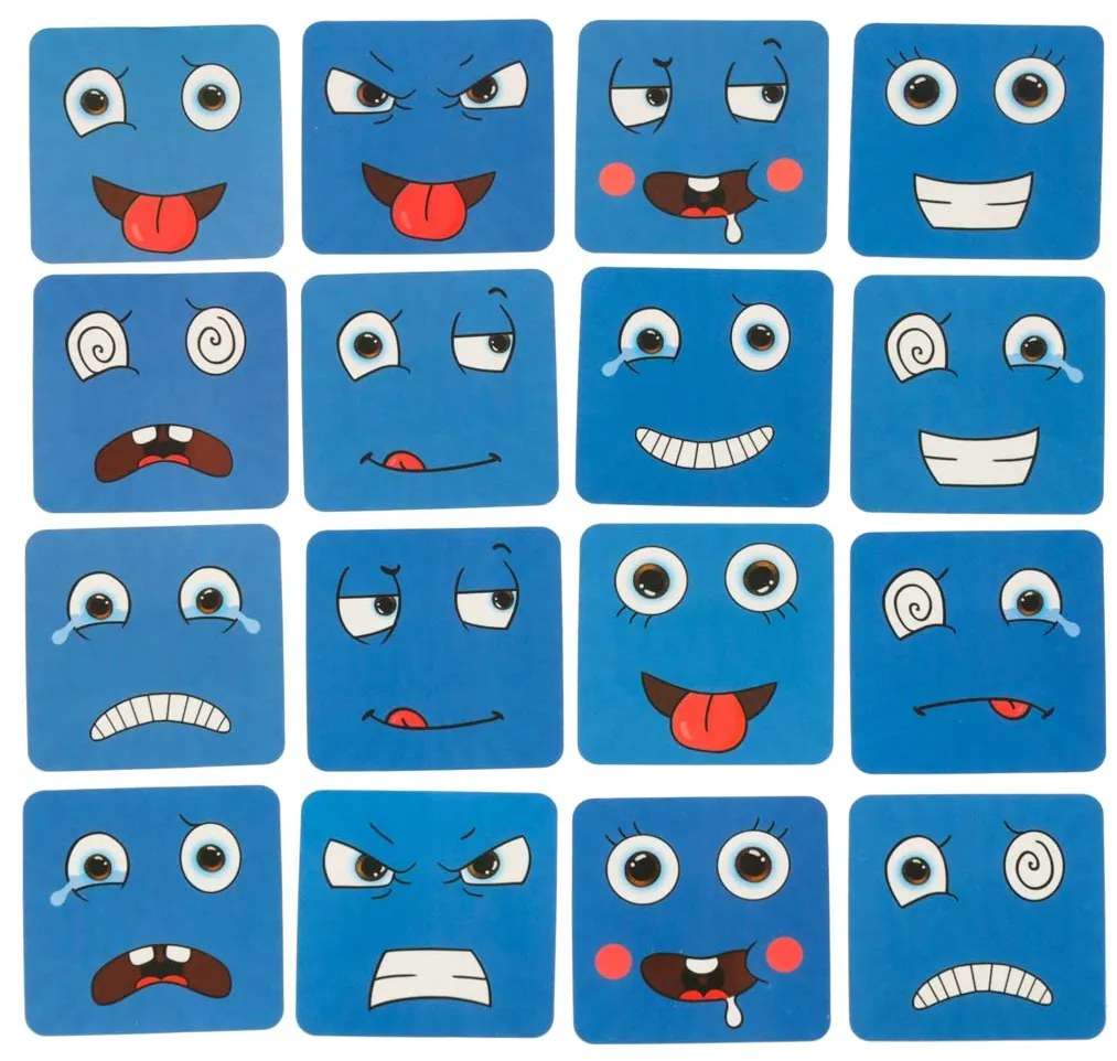 KIK Kreatívne bloky - hra tváre a emócie v plechovke | drevené kocky, edukačná 3+