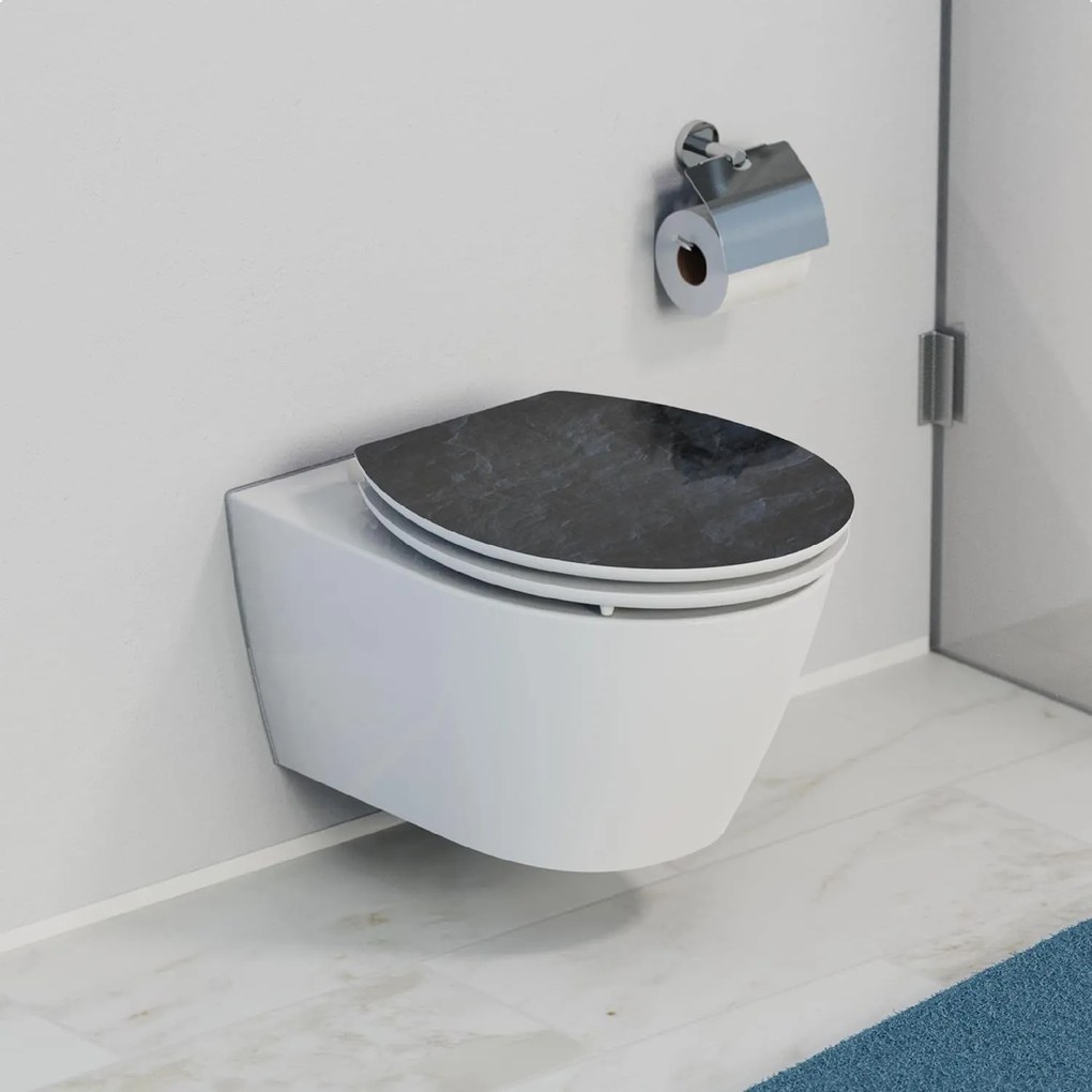 Eisl Sanitär WC sedátko MDF Soft Close Black Stone High Gloss 80535