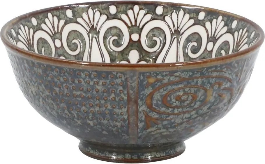 Opálová porcelánová miska s kvetmi vnútri Arés - Ø 12*5,5 cm / 300 ml