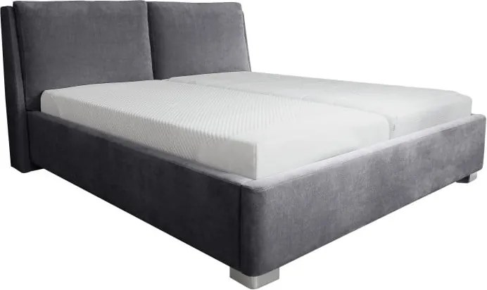 Sivá dvojlôžková posteľ Mazzini Beds Vicky, 180 x 200 cm