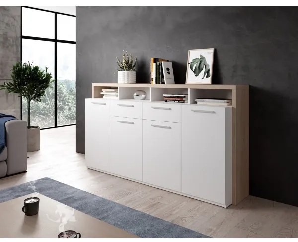 Komoda LEBY dub sonoma/biela