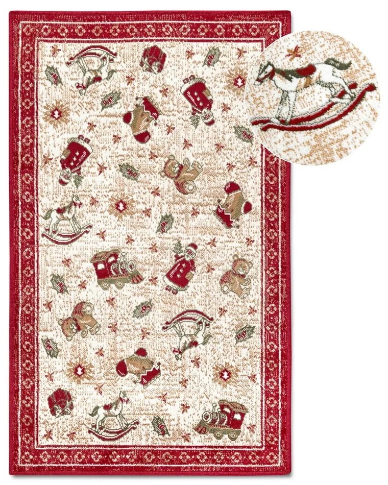 Červený koberec s vianočným motívom s prímesou bavlny 50x80 cm Toy's Delight Red Christmas – Villeroy&Boch