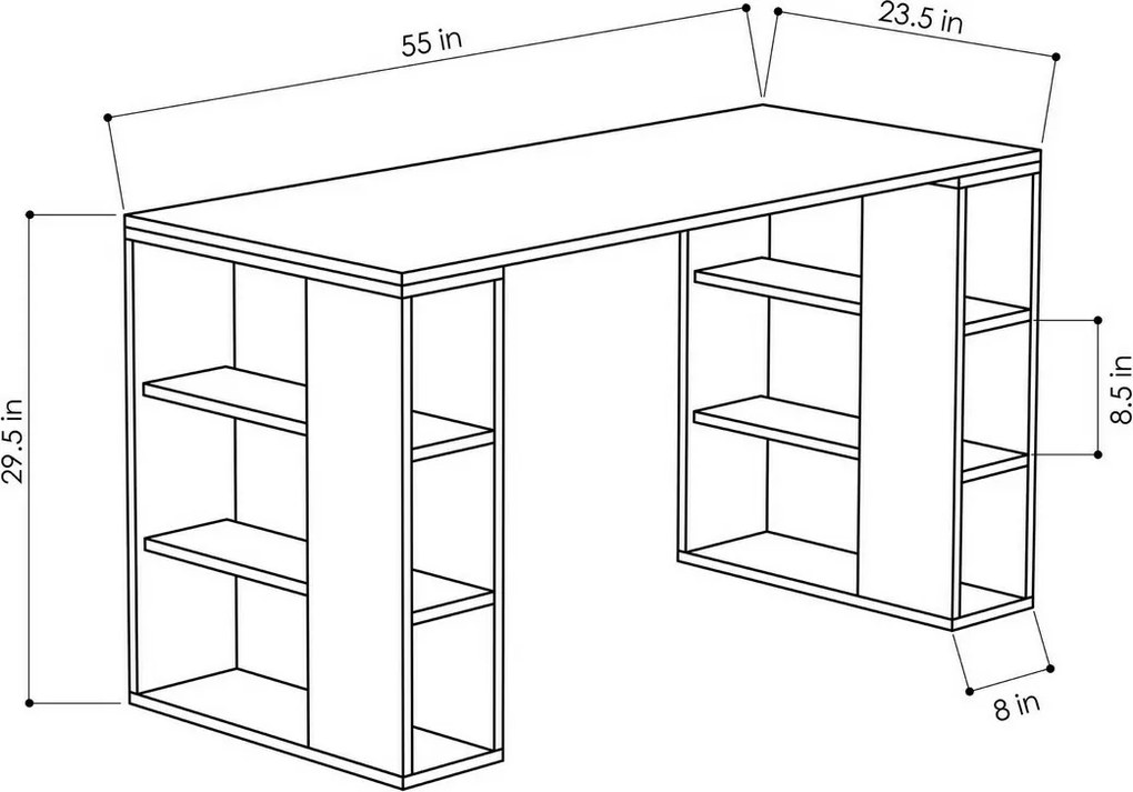 Pracovný stôl Colmar White and Oak