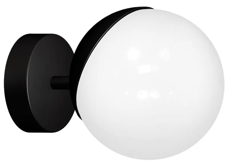 Nástenné svietidlo Sfera, 1x biele sklenené tienidlo, b