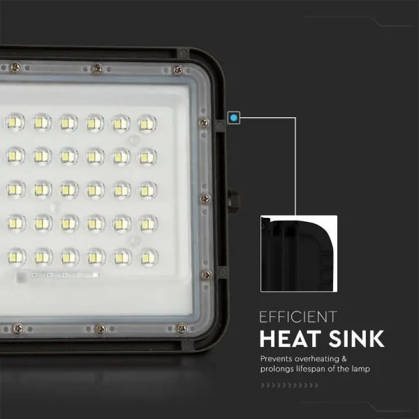 LED Vonkajší solárny reflektor LED/6W/3,2V IP65 4000K čierna + DO