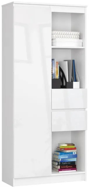 Regál R15 R80 CLP biely / biely lesk