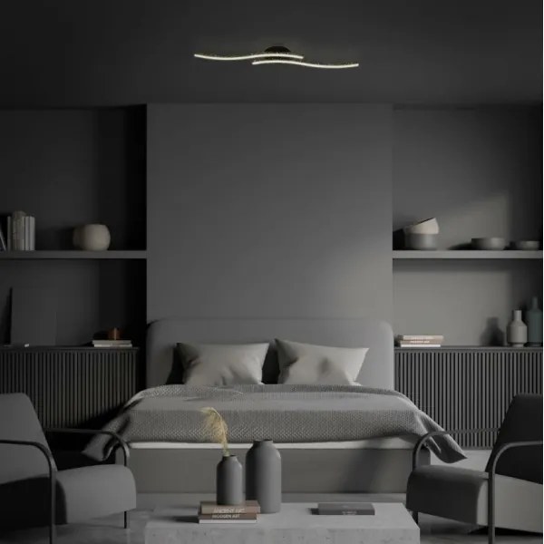 Briloner 3718-025 - LED Prisadený luster REY 2xLED/6W/230V čierna