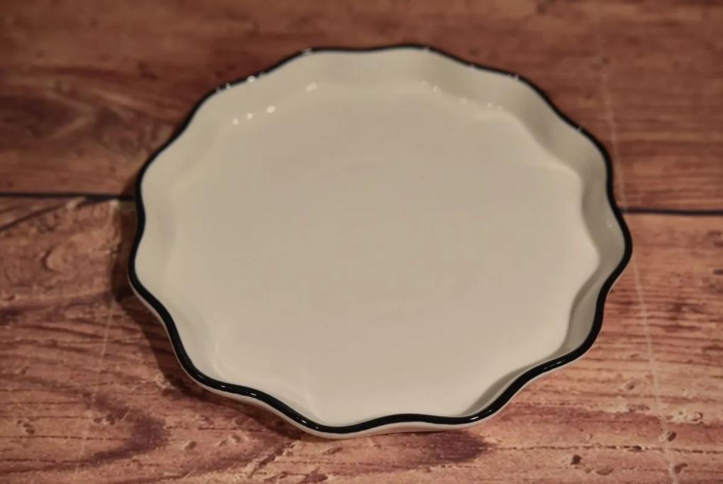 Porcelánový tanier - biely (p. 19,5 cm) - moderný štýl