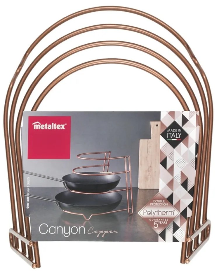 Stojan na panvice v medenej farbe Metaltex
