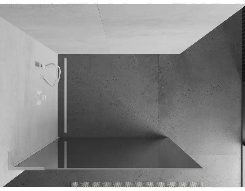 Mexen Kioto L, sprchová zástena Walk-In 80 x 200 cm, 8mm sklo vzor zrkadlo, biely profil, 800-080-103-20-50