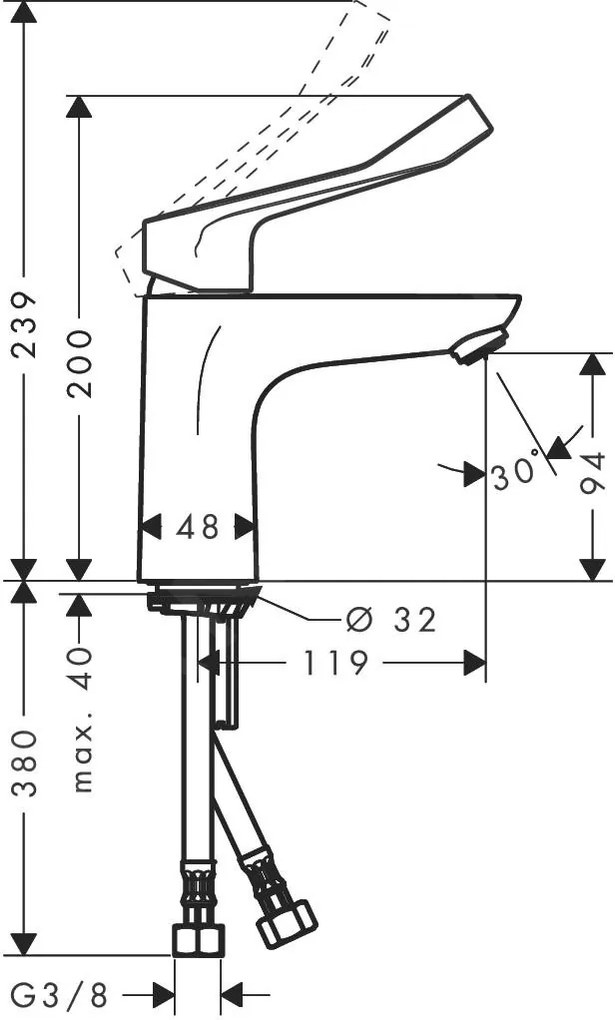 Hansgrohe Focus, páková umývadlová batéria 100, chrómová, HAN-31915000