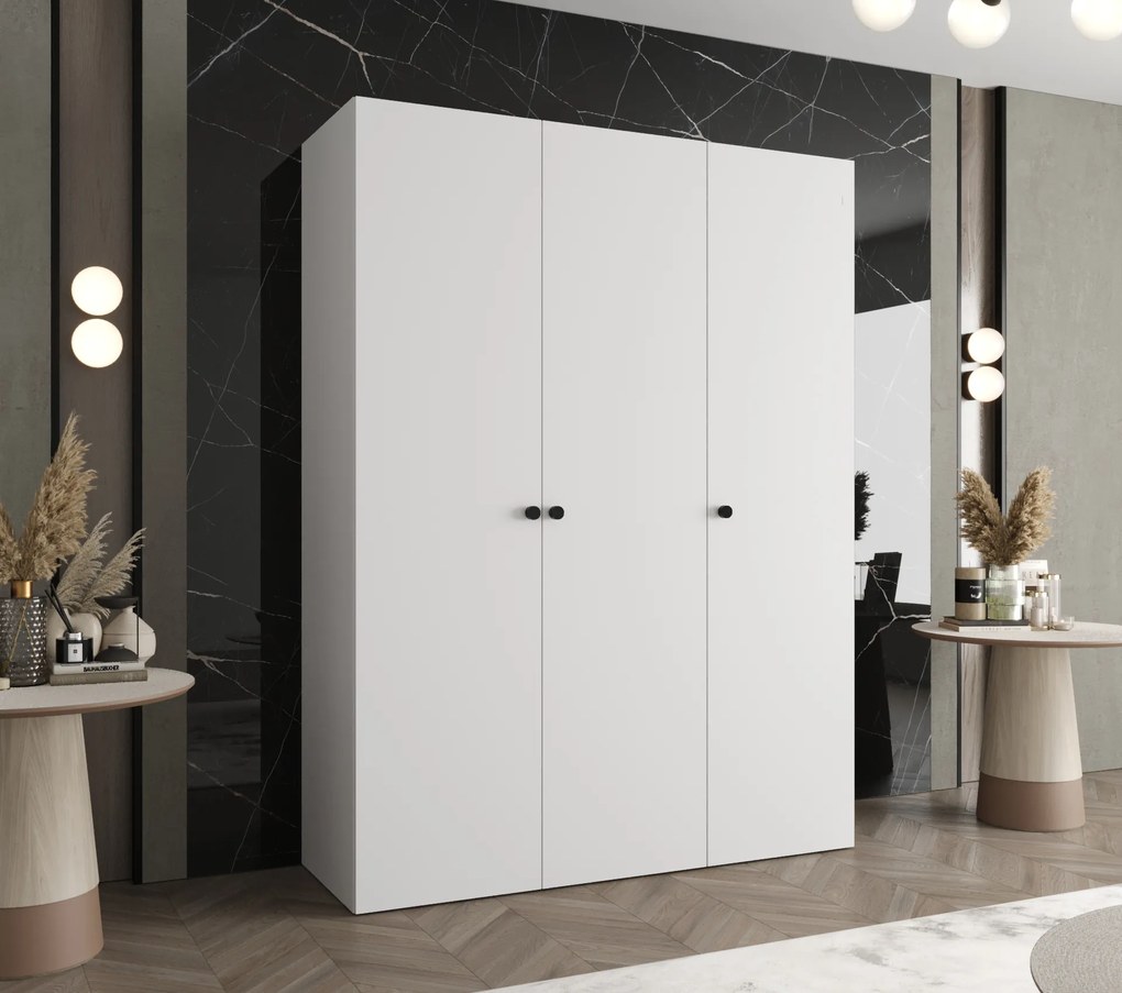 Šatníková skriňa 150 cm Parna 1 (biela + čierna). Akcia -20%. Vlastná spoľahlivá doprava až k Vám domov. 1125868