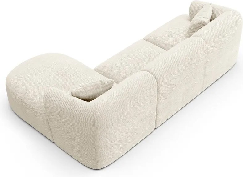 Béžová menčestrová rohová pohovka (pravý roh/s leňoškou) Campi – Cosmopolitan Design