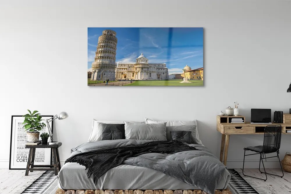 Obraz na akrylátovom skle Italy šikmá veža katedrály 140x70 cm