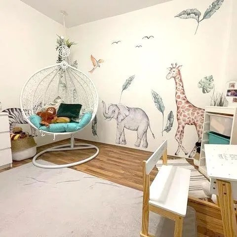 Samolepky na stenu - Slon a zebra zo SAFARI