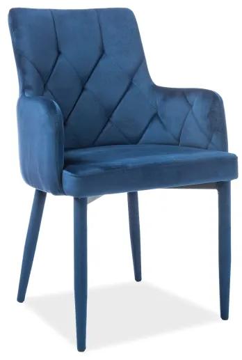 Jedálenská stolička RICARDO Velvet Farba: Modrá / Bluvel 86