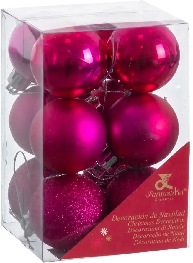 Sada 12 fialových vianočných ozdôb Unimasa Navidad
