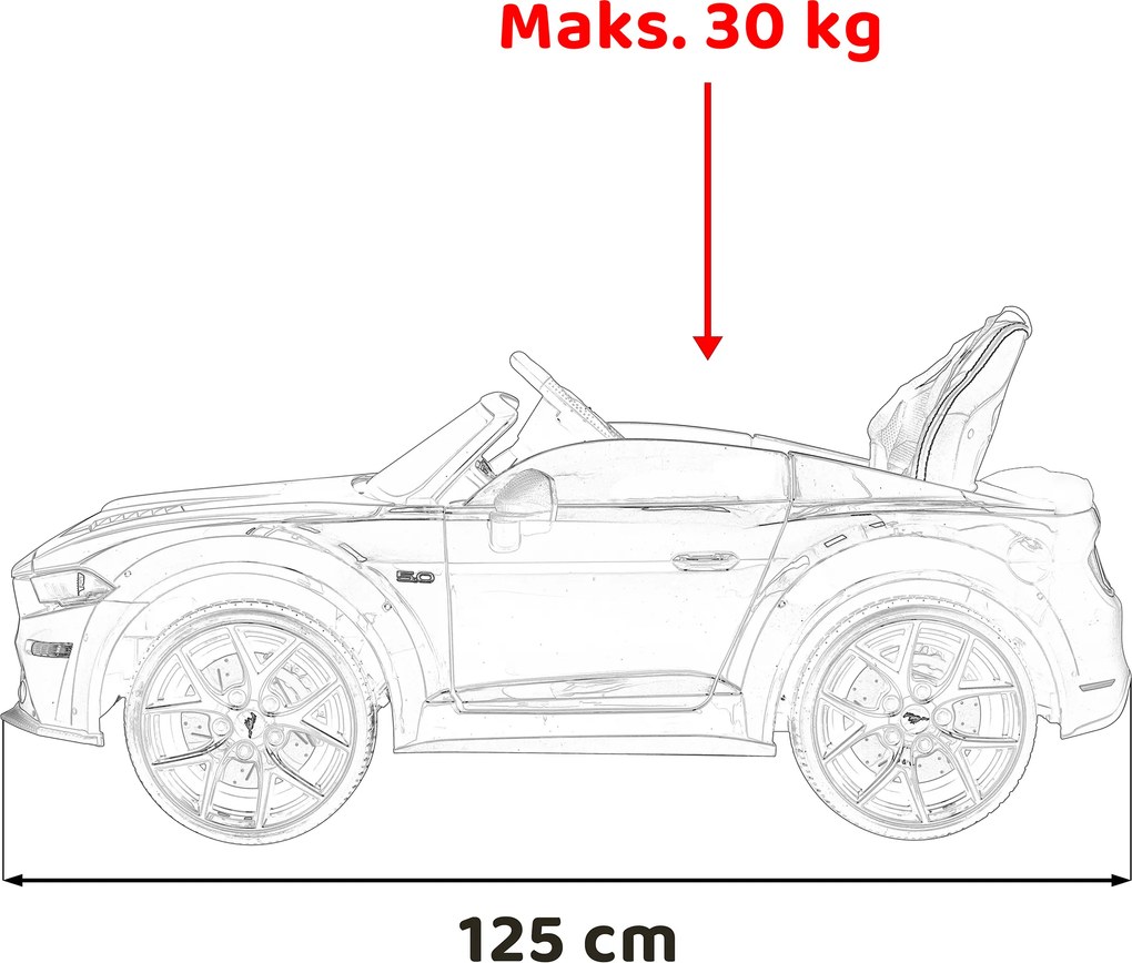 Ramiz Elektrické autíčko Ford Mustang GT pre deti červené