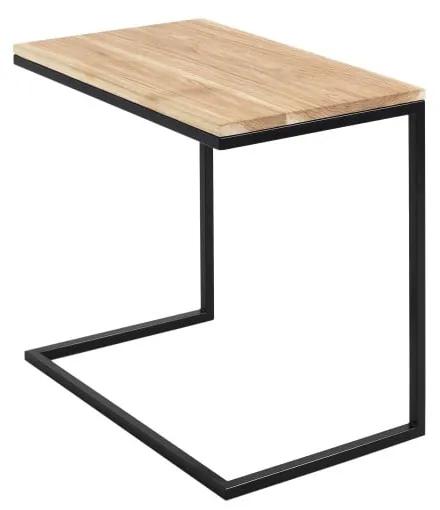 Stôl s čiernou podnožou s doskou z masívneho dubu Custom Form Lupe