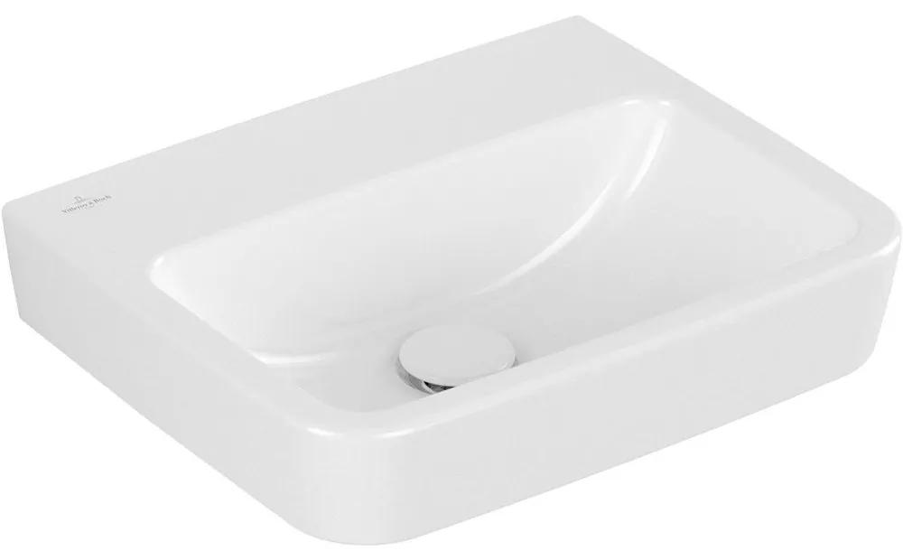 VILLEROY &amp; BOCH O.novo závesné umývadielko bez otvoru, bez prepadu, 450 x 370 mm, biela alpská, s povrchom CeramicPlus, 434448R1
