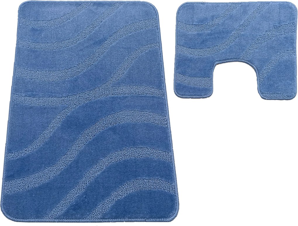 DY Kúpeľňová sada koberčekov s výrezom Symphony - modrá