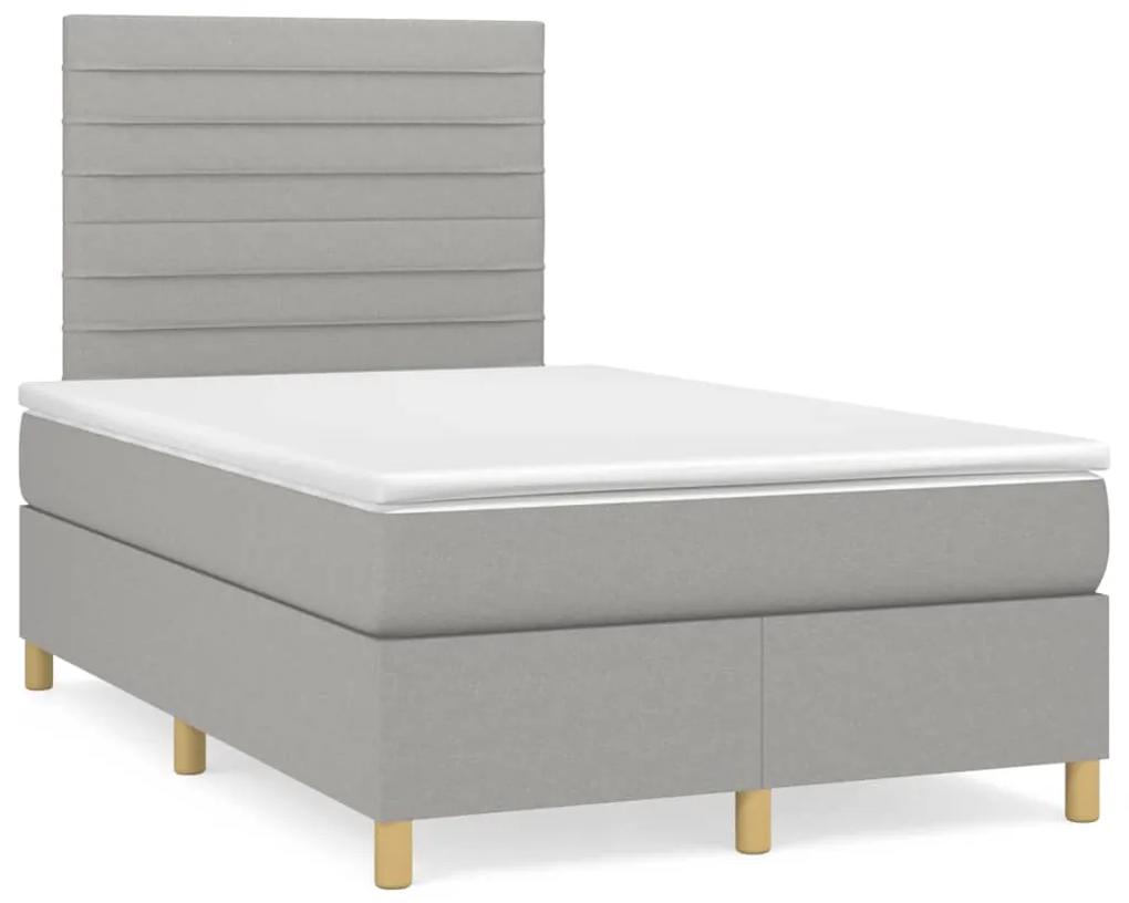 Boxspring posteľ s matracom bledosivá 120x190 cm látka 3269937