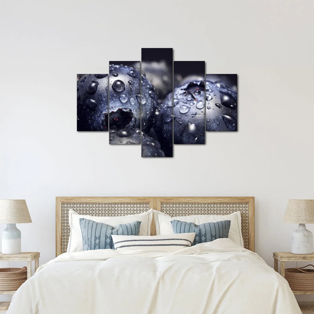 Obraz ovocia s kvapkami vody (150x105 cm)