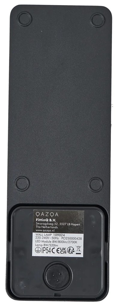 Vonkajšie nástenné svietidlo čierne s pohybovým senzorom vrátane LED - Shift