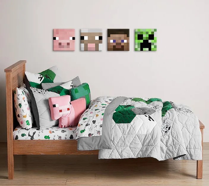 Minecraft obraz - Najlepšie postavičky na plátne - Steve, Creeper, Sheep, Pig | rôzne rozmery