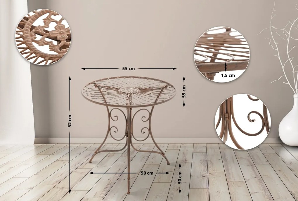 Kovový stôl GS19999 - Hnedá antik