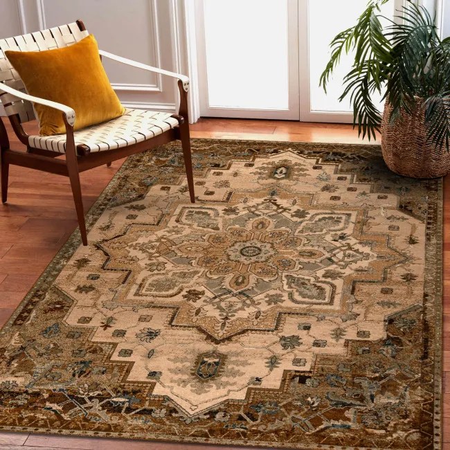 Koberec OMEGA ABBAS kamel béžový / hnedý