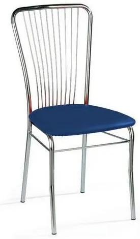 Kožená jedálenská stolička Neron Chrom, modrá