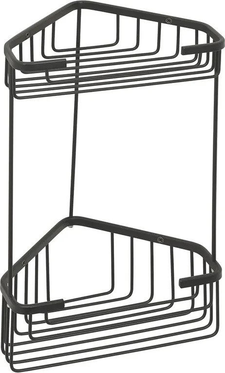 Gedy Gedy, SMART dvojposchodová rohová police 200x325x151mm, čierna matná, 2482-14