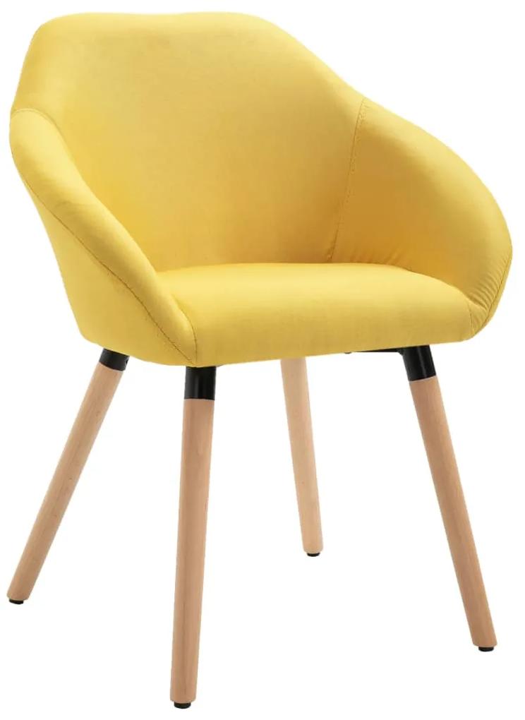 vidaXL Jedálenská stolička žltá látková