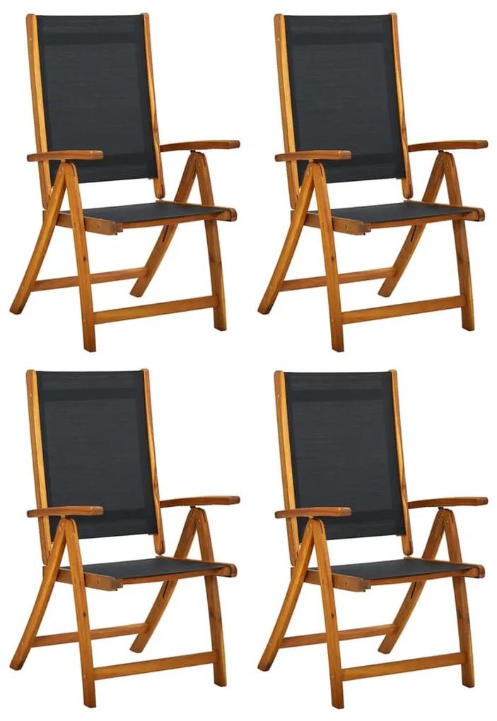 Skladacie záhradné stoličky 4 ks akáciový masív a textilén