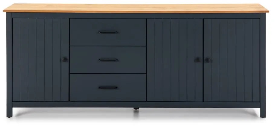 Tmavomodrá komoda z borovicového dreva 190x80 cm Miranda – Marckeric