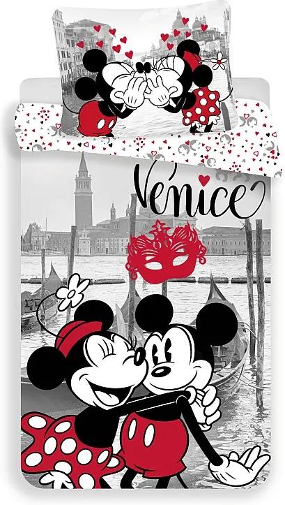 JERRY FABRICS Obliečky Mickey a Minnie v Benátkach Bavlna 140/200, 70/90 cm