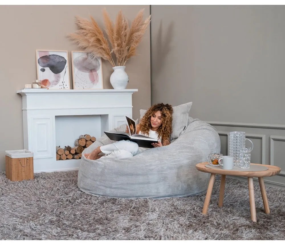 Čierny menčestrový sedací vak Om 135 – SLOWDOWN