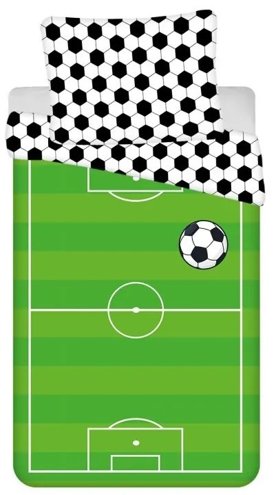 JERRY FABRICS Obliečky Fotbal Green hřiště Bavlna, 140/200, 70/90 cm