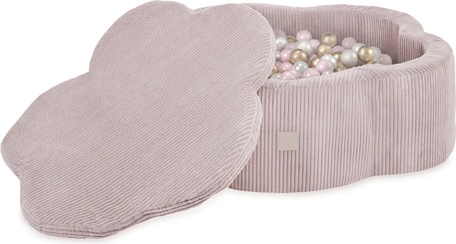 Suchý bazén kvietok s podložkou – ružový menčester 95×30 cm + 200 guličiek