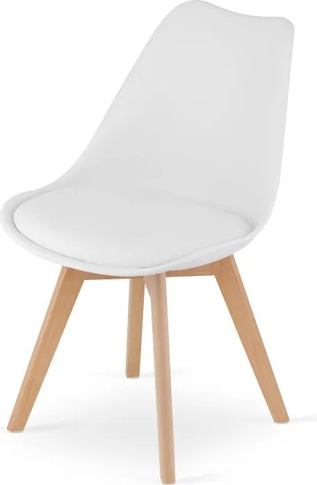 Stolička MARK biela / hnedé nohy