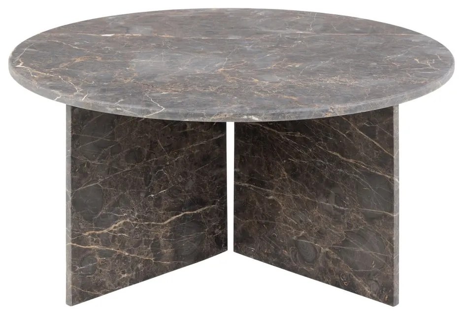 Sivý mramorový okrúhly konferenčný stolík ø 90 cm Vega – Actona