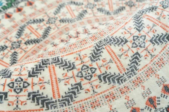 Protišmykový koberec NOVO béžový / modrý kruh