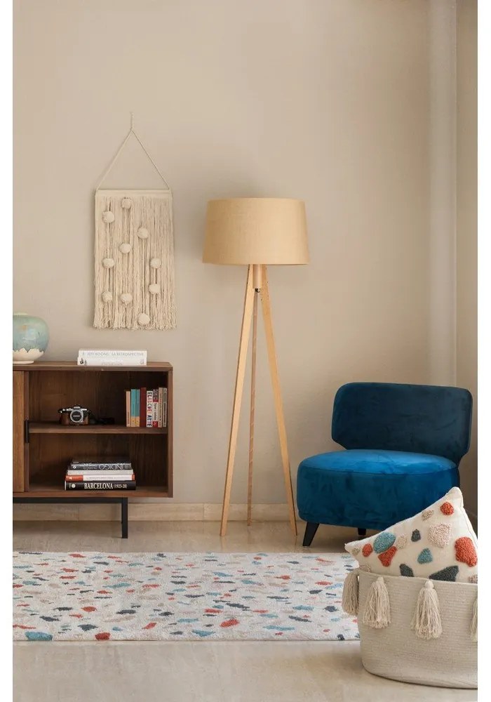 Krémový prateľný ručne tkaný bavlnený koberec 140x200 cm Terrazzo Marble – Lorena Canals