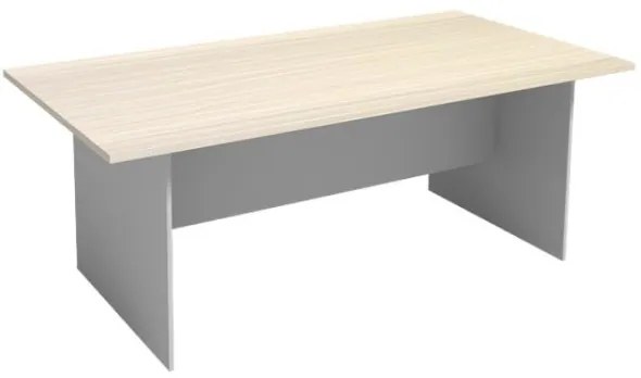 Rokovací stôl 2000 x 1000 mm, hranatý, sivá / breza