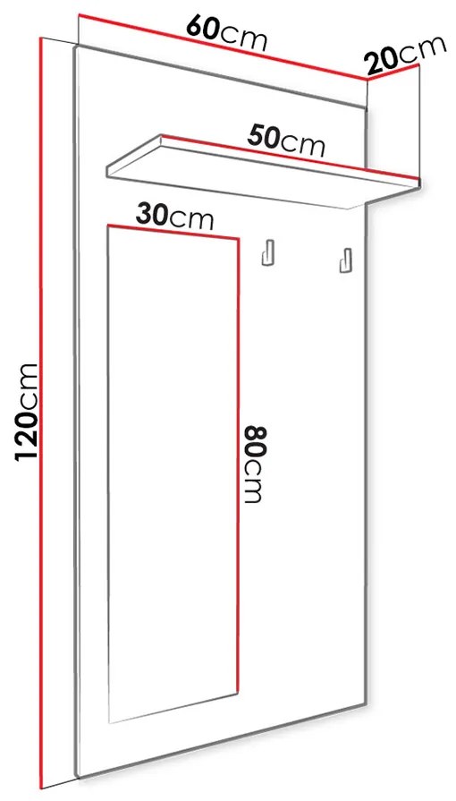Vešiakový panel Talbergia TN06 (Biela). Vlastná spoľahlivá doprava až k Vám domov. 1059082