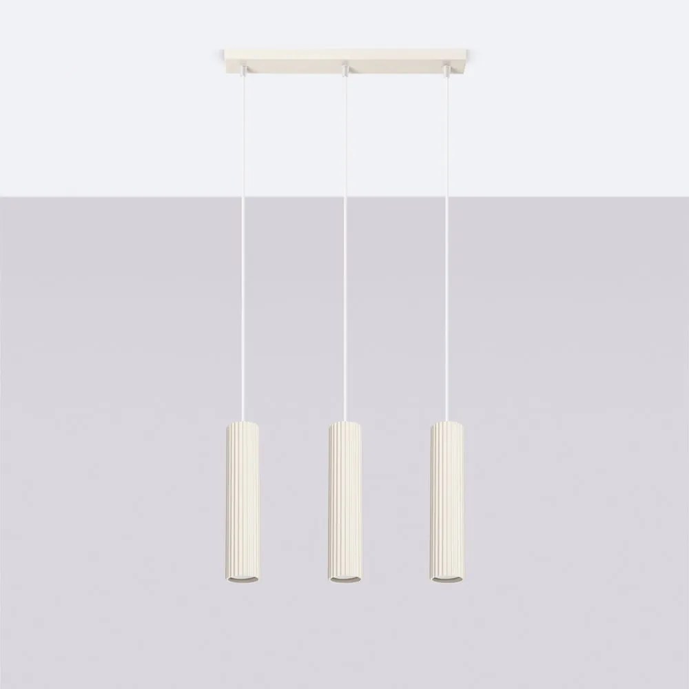 Krémové závesné svietidlo Gleam – Sollux