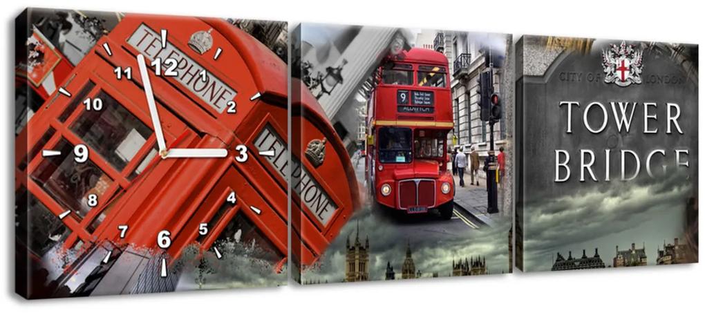 Gario Obraz s hodinami Abstraktný Londýn 90x30cm Veľkosť: 90 x 30 cm